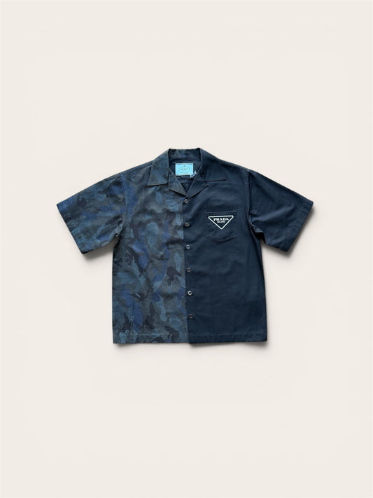 Prada Double Match Camouflage Bowling Shirt