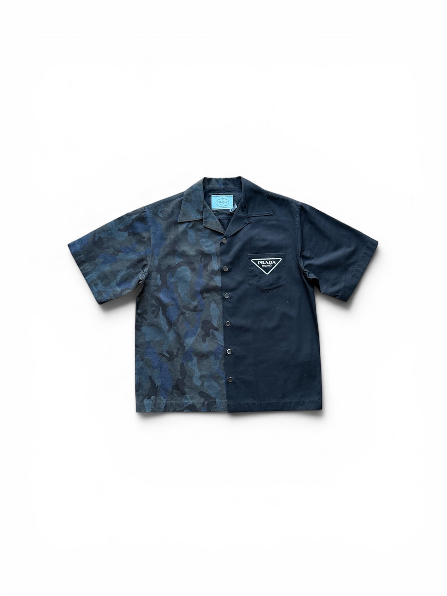 Prada Double Match Camouflage Bowling Shirt